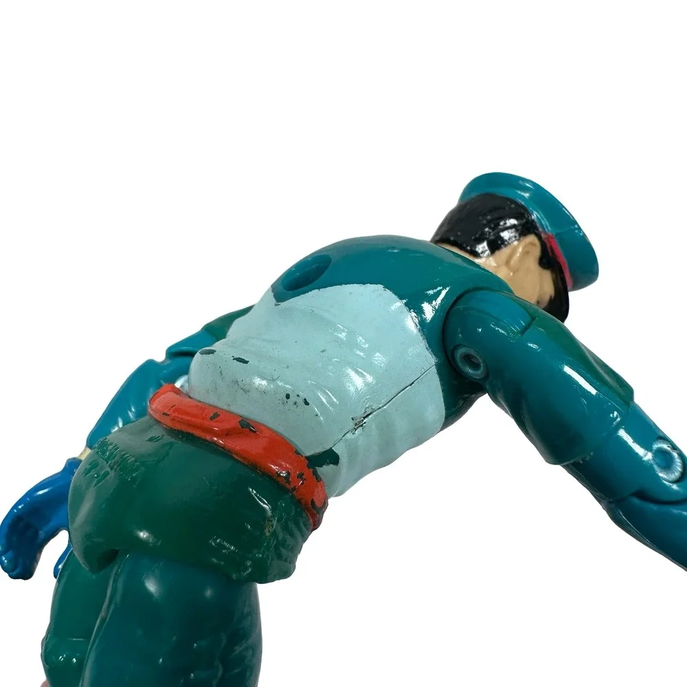 Vintage 1991 Hasbro GI Joe Street Fighter M Bison 3.75 Action Figure Green‎ Red